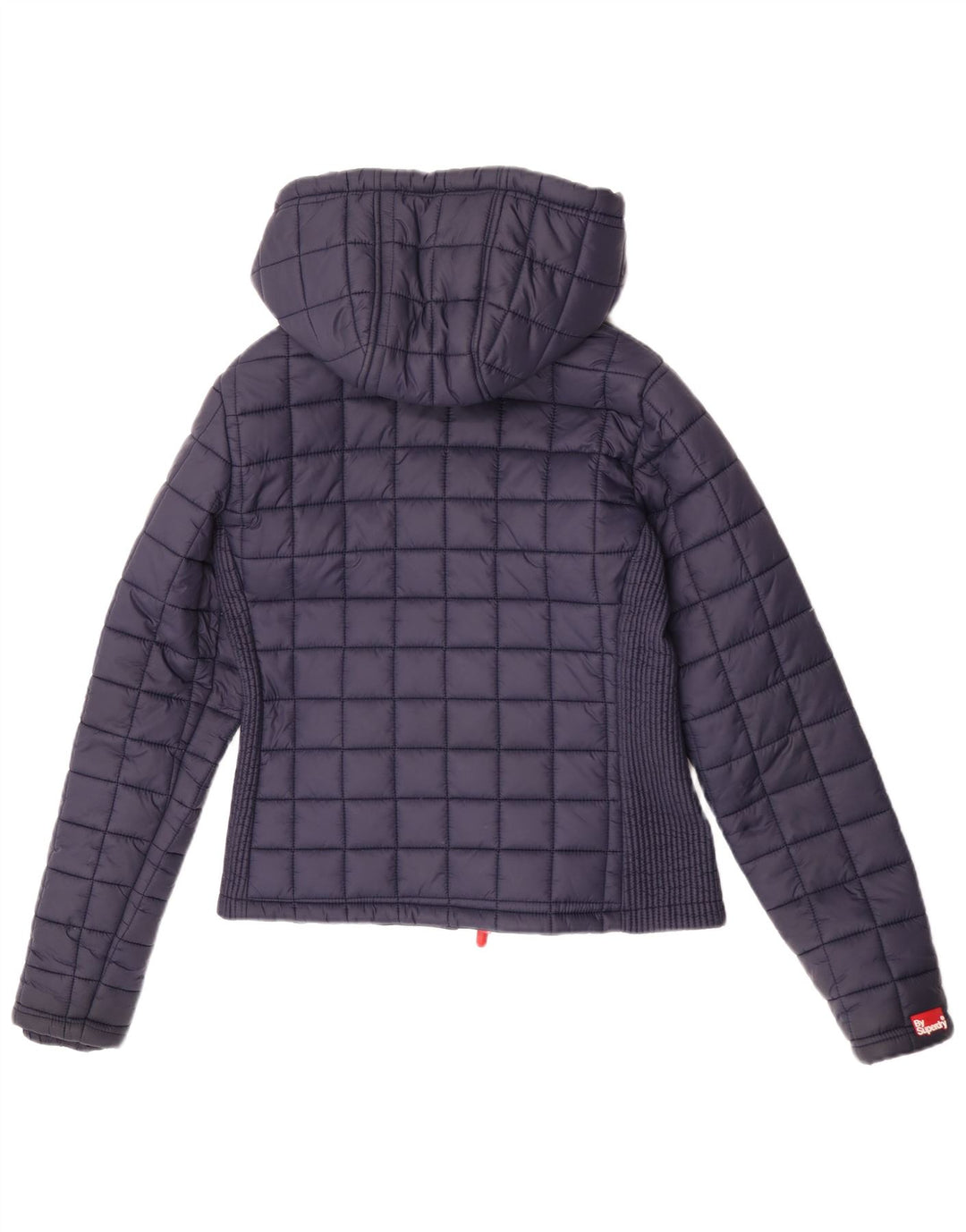 Superdry Wattierte Jacke mit Kapuze für Damen, UK 12, mittelmarineblaues Nylon