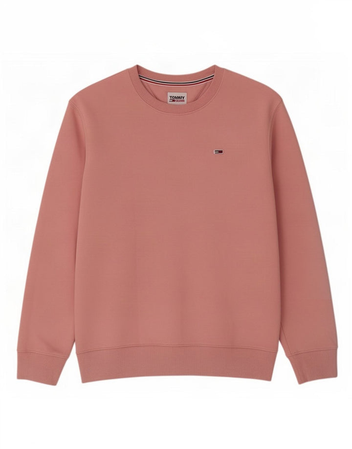 Tommy Hilfiger Herren-Sweatshirt, Pullover, groß, rosa, Baumwolle
