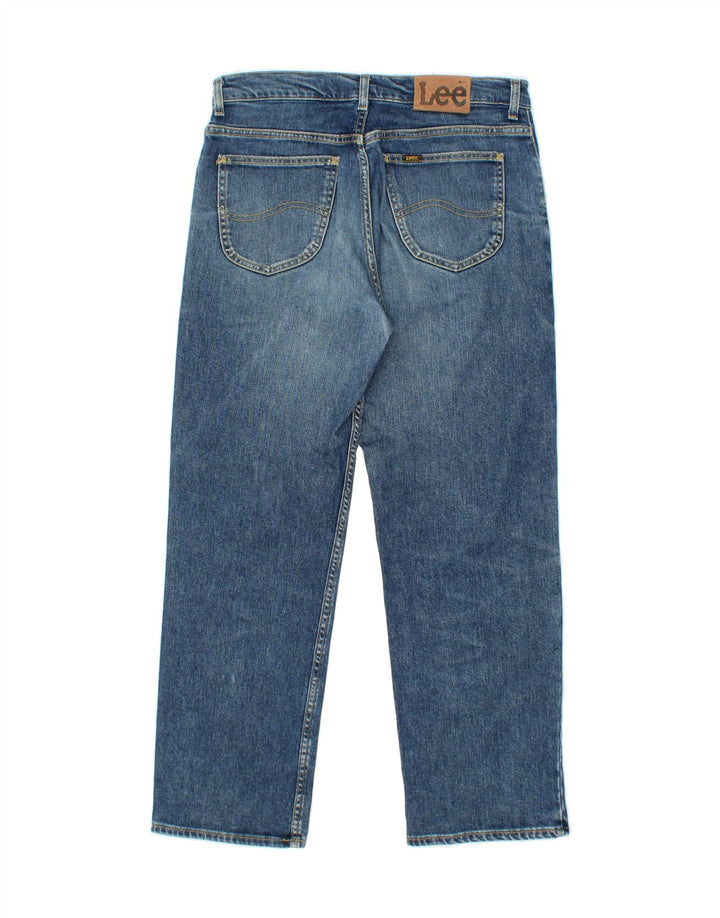 LEE Damen Straight Jeans W34 L30 Blaue Baumwolle