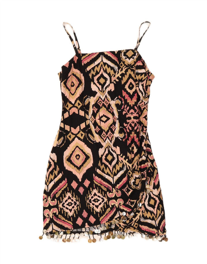 Zara Damen-Sommerkleid, Größe M, Mehrfarbig, Ikat-Baumwolle