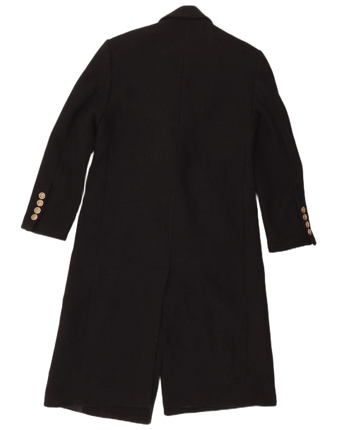 ZARA Damen Manteco Zweireihiger Mantel UK 14 Mittelschwarze Wolle