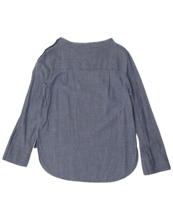 J. Crew Langarm-Blusenoberteil für Damen, US 6, mittelblaue Baumwolle