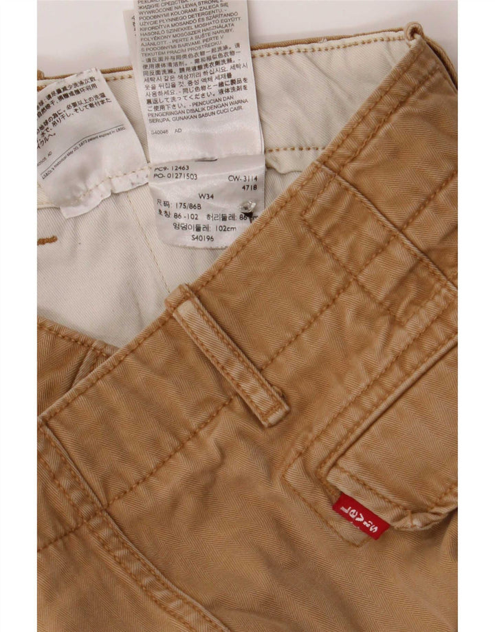 Levi's Herren Cargo-Shorts, Größe L, W34, Beige, Baumwolle