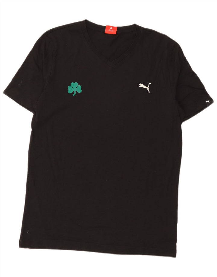Puma Herren T-Shirt Top Small Schwarz Baumwolle