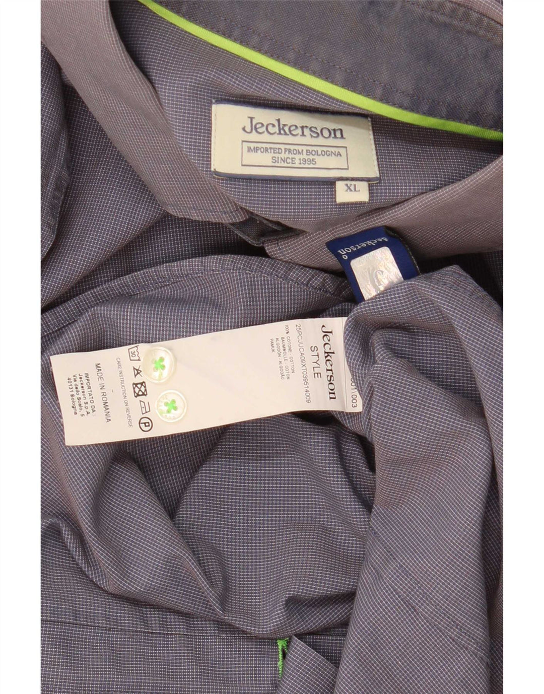 Jeckerson Herrenhemd XL, blau kariert, Baumwolle