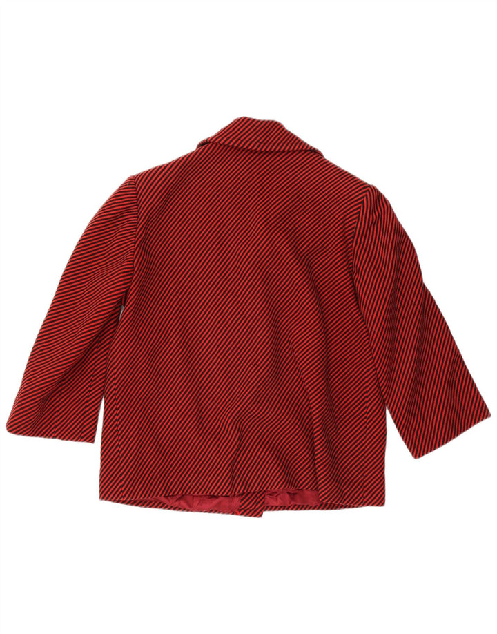 Vintage Damen 3-Knopf-Blazerjacke UK 18 XL Roter Nadelstreifen
