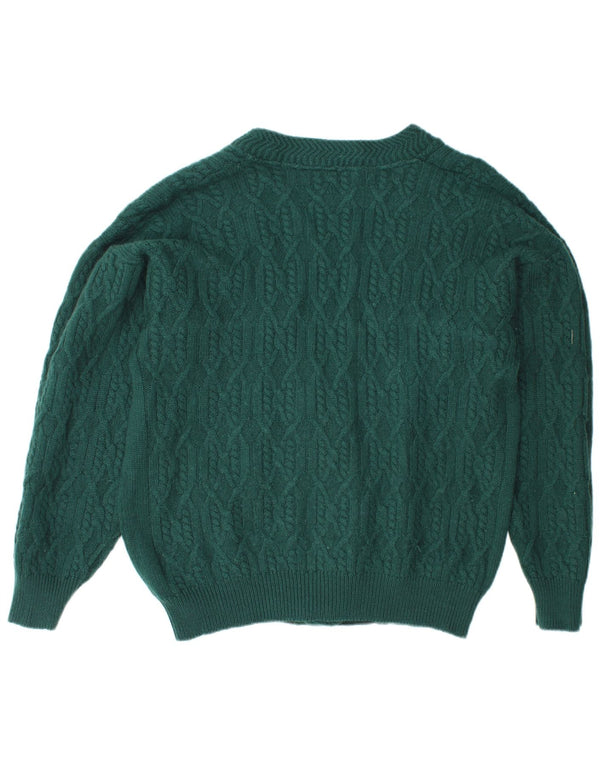 AUSTRALIAN L'ALPINA Mens Cardigan Sweater IT 48 Medium Green Wool