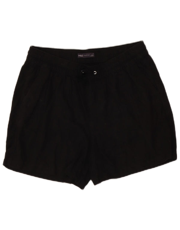 Marks & Spencer Damen Chinoshorts UK 14 Large W34 Schwarzes Leinen