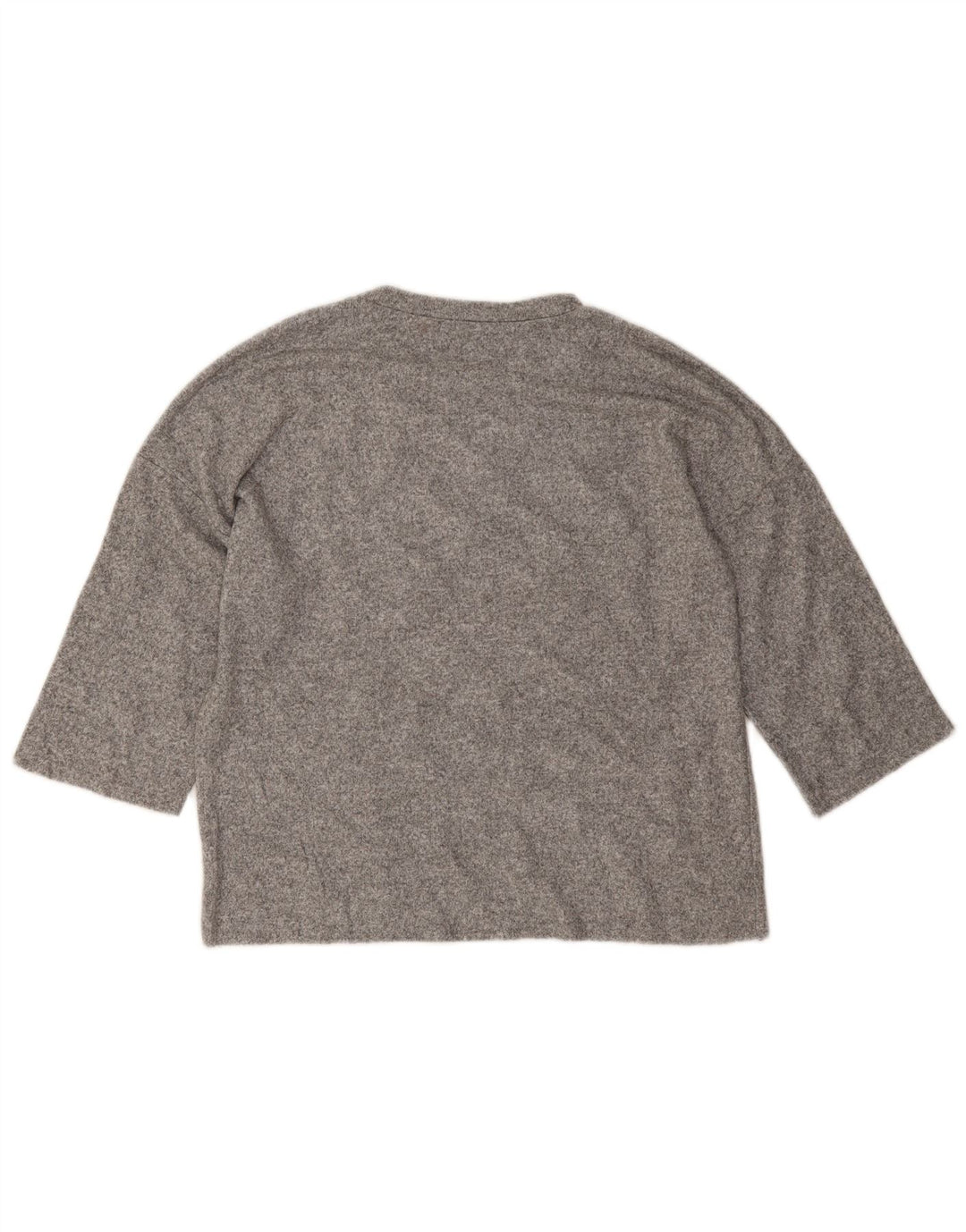 Zara Damen-Oberteil, übergroß, 3/4-Ärmel, UK 10, Größe S, Grau meliert