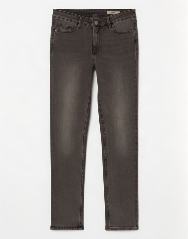 Marks & Spencer Damen Slim Jeans UK 10 Small W27 L29 Graue Baumwolle