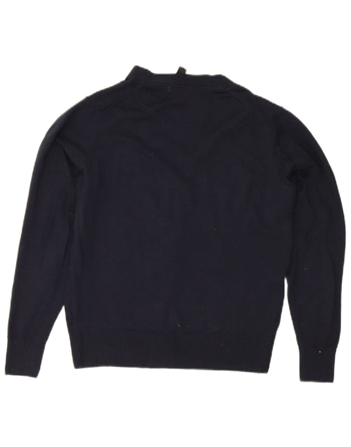 Zara Herren-Strickjacke aus mittelblauer Wolle in Marineblau