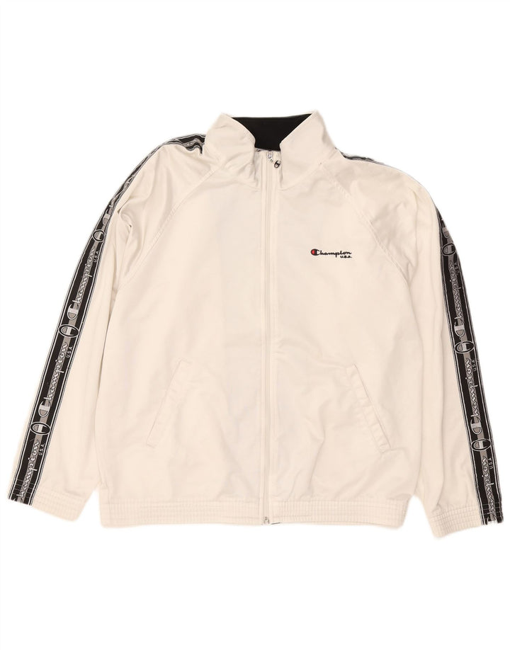 Champion Herren-Trainingsanzugoberteil mit Grafik, Mittelweiß gestreift