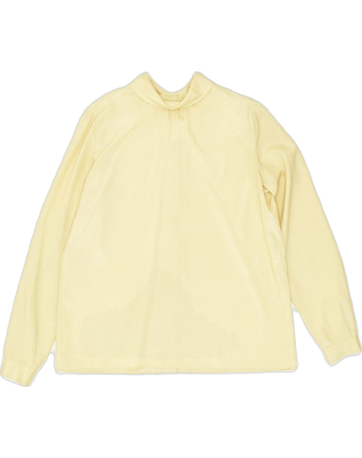 VINTAGE Womens Shirt Blouse UK 16 Large Yellow Polyester | Vintage | Thrift | Second-Hand | Used Clothing | Messina Hembry 