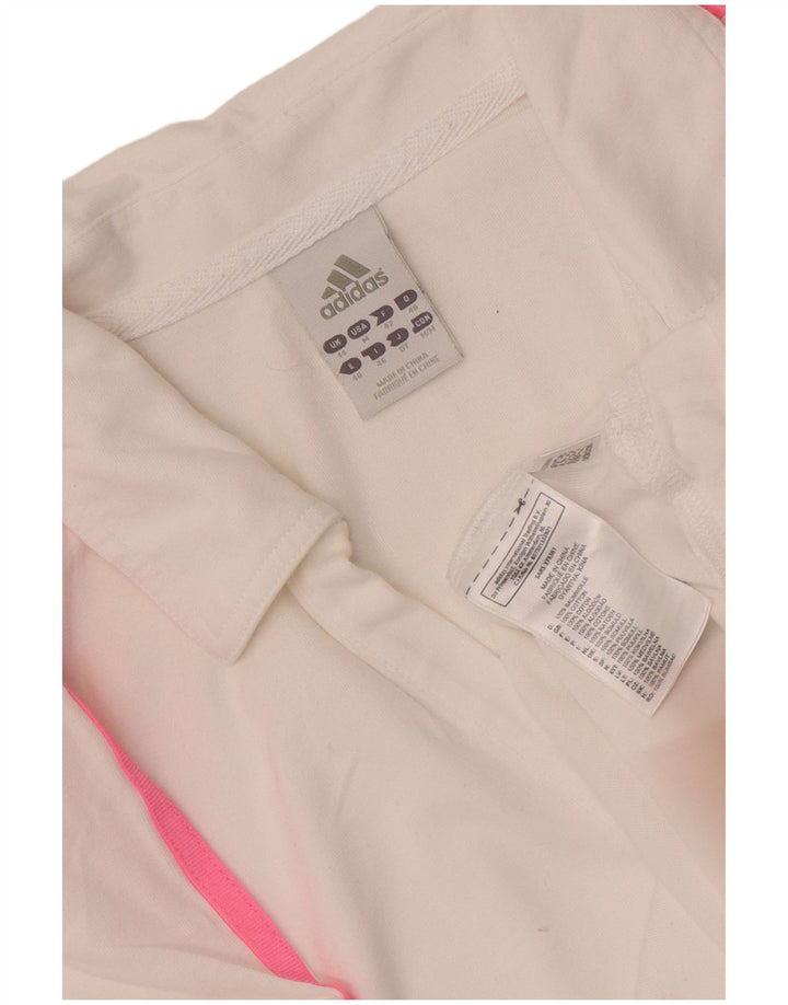 Adidas Damen Graphic Poloshirt UK 14 Mittelweiße Baumwolle