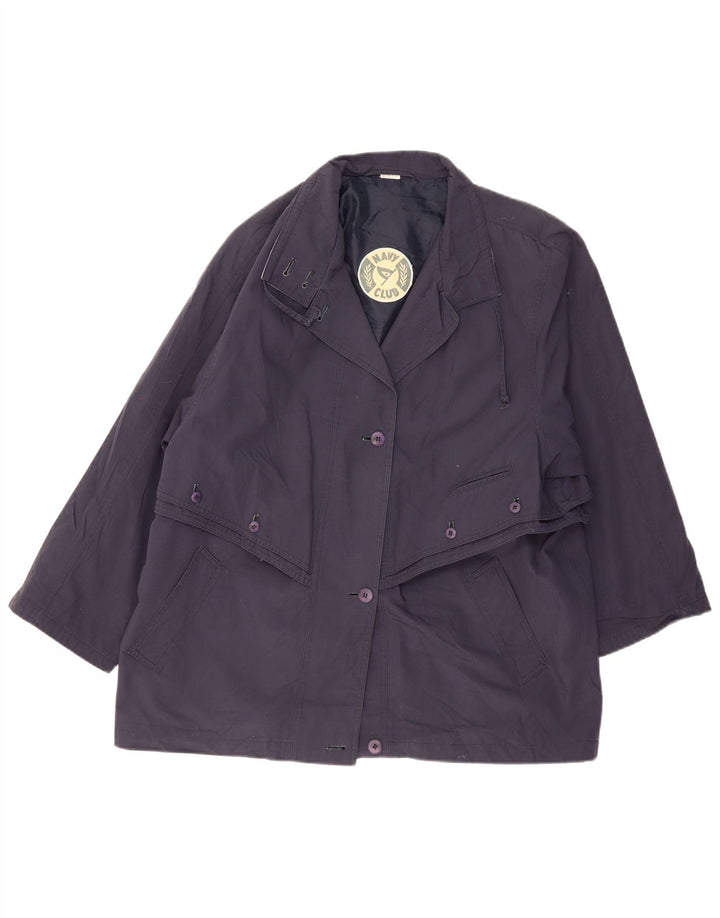 VINTAGE Damen Utility-Jacke EU 46 XL Marineblaues Polyester