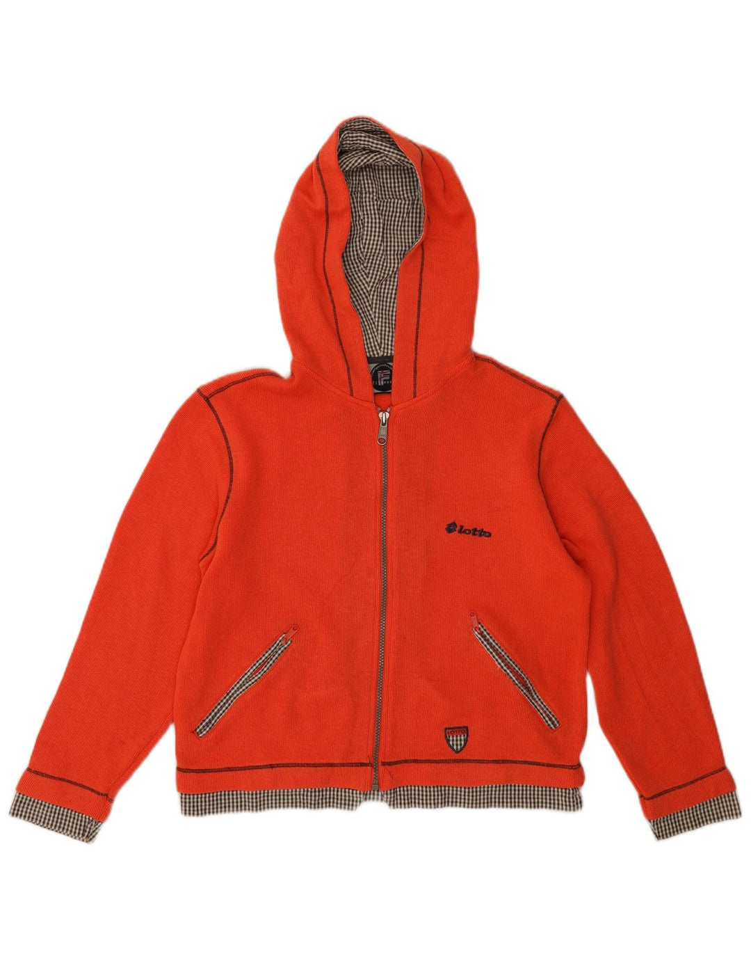 LOTTO Womens Oversized Crop Zip Hoodie Pullover UK 10 Small Rot Polyester