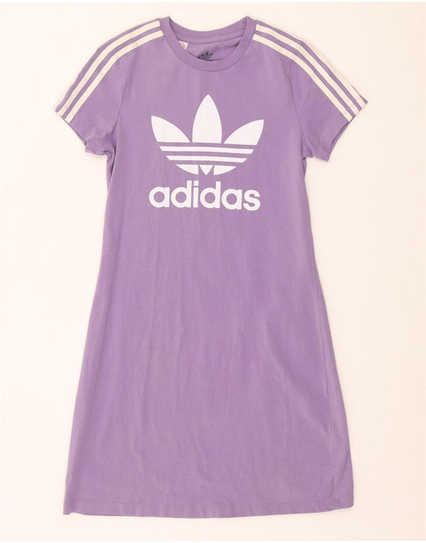 ADIDAS Grafik-T-Shirt-Kleid für Mädchen, 12–13 Jahre, lila Baumwolle