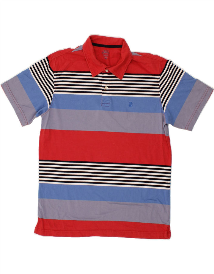 IZOD Mens Salt Water Polo Shirt Medium Multicoloured Striped Cotton Vintage Izod and Second-Hand Izod from Messina Hembry 