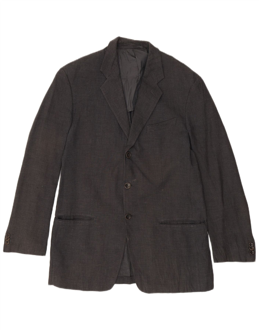 Armani Collezioni Herren-Blazer mit 3 Knöpfen, IT 50, mittelgraues Leinen