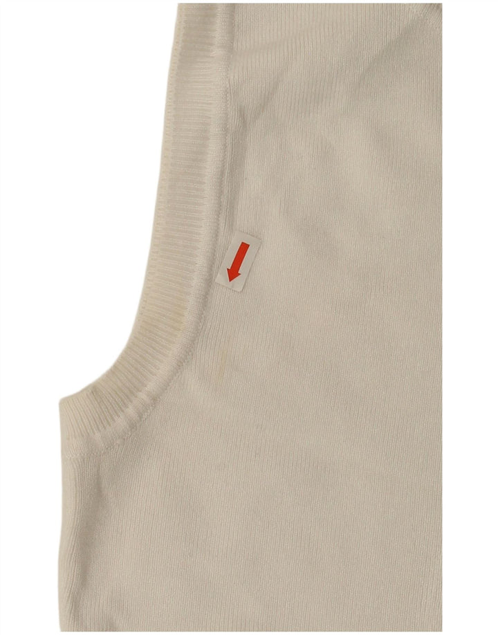 Zara Damen Crop Vest Top UK 12 Mittelweiße Viskose