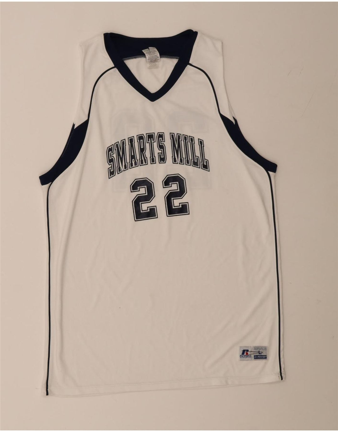 Russell Athletic Herren-Top mit Grafik, groß, weißes Farbblock-Polyester