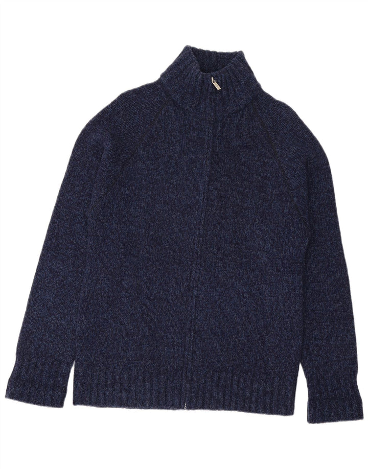 LEVI'S Herren-Cardigan-Pullover aus mittelblauer, melierter Wolle