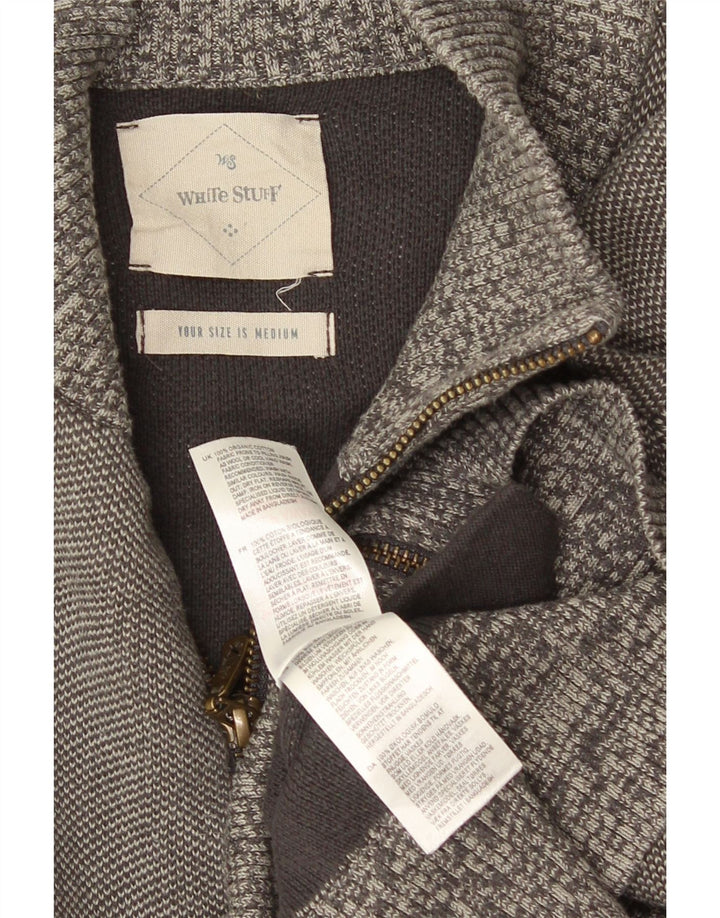 White Stuff Herren-Strickjacke aus mittelgrauer Baumwolle