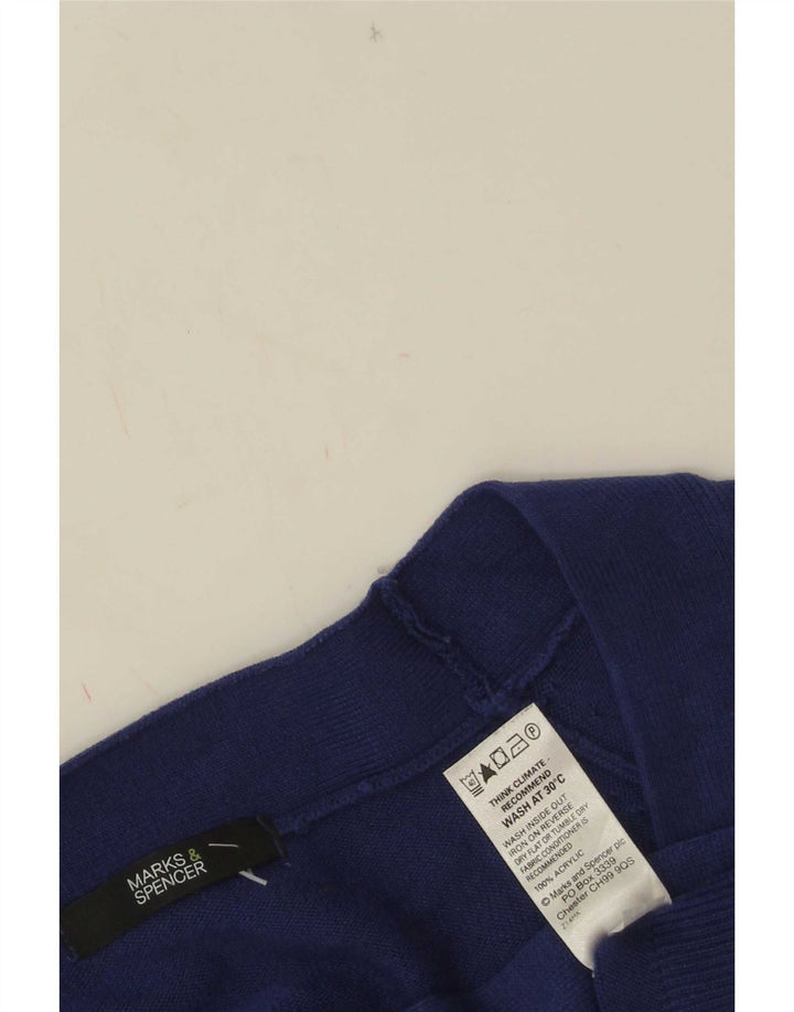 Marks & Spencer Damen-Pullover mit U-Boot-Ausschnitt, UK 12, Mittelblau, Acryl