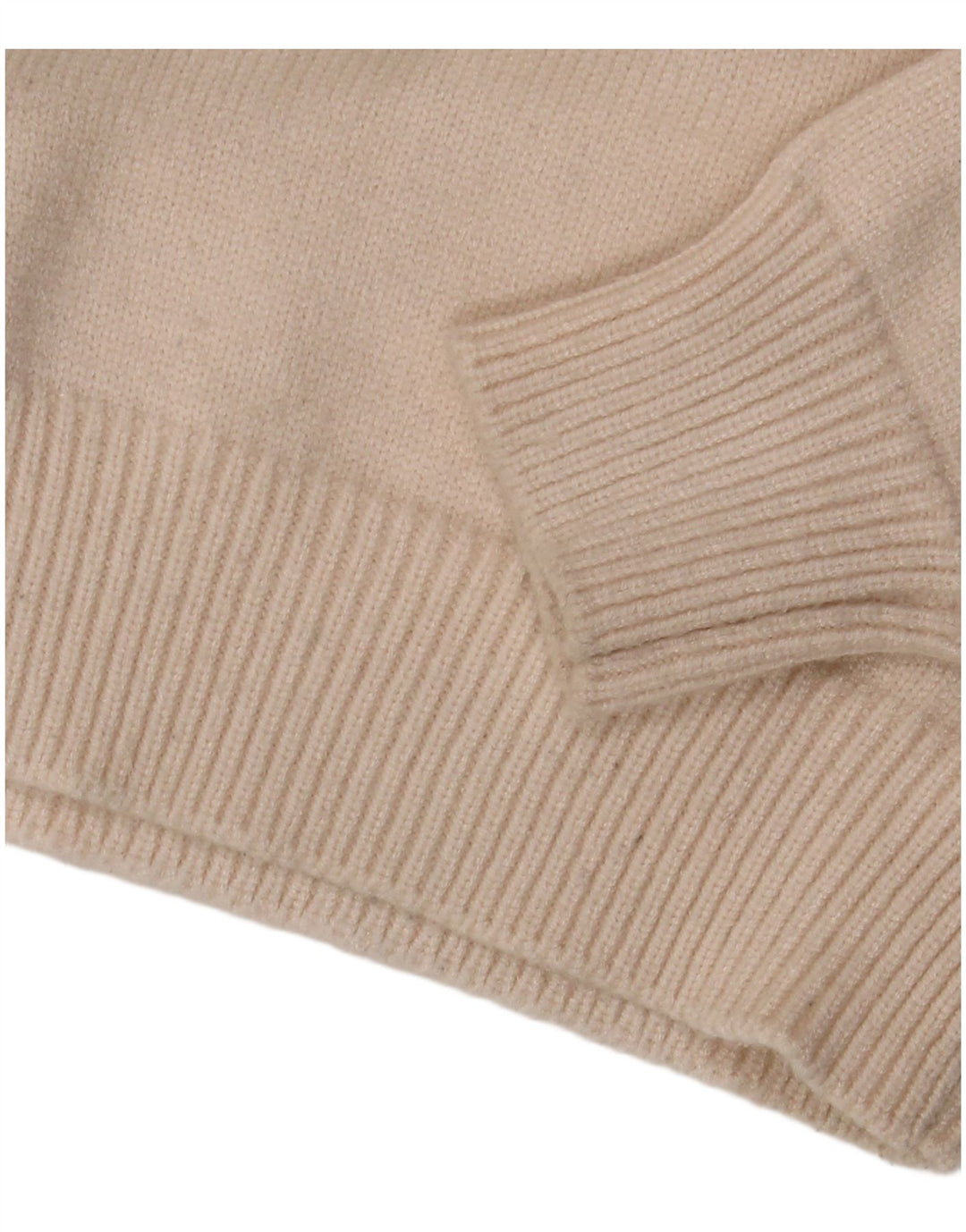 Zara Damen Crop Crew Neck Pullover Pullover UK 12 Mittelweiße Viskose