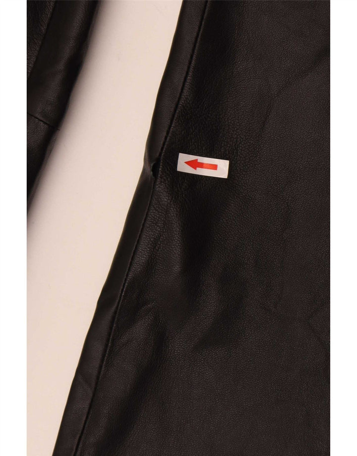 Angelo Litrico Herren gerade Lederhose W38 L30 Schwarz
