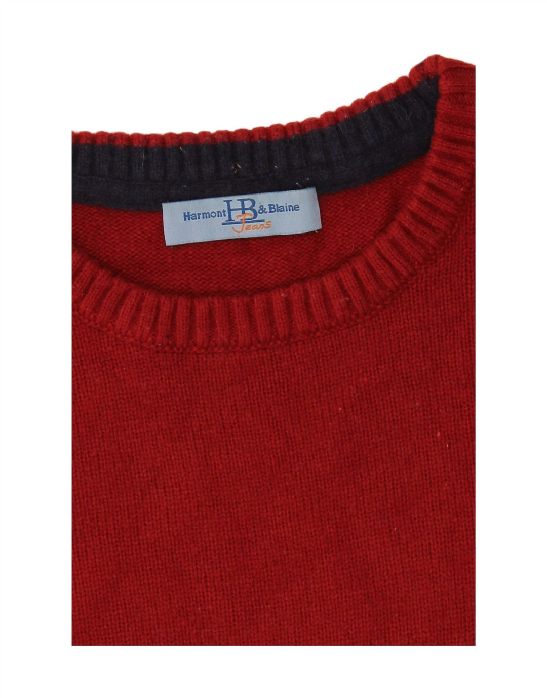 HARMONT & BLAINE Mens Crew Neck Jumper Sweater Large Burgundy Wool Vintage Harmont & Blaine and Second-Hand Harmont & Blaine from Messina Hembry 