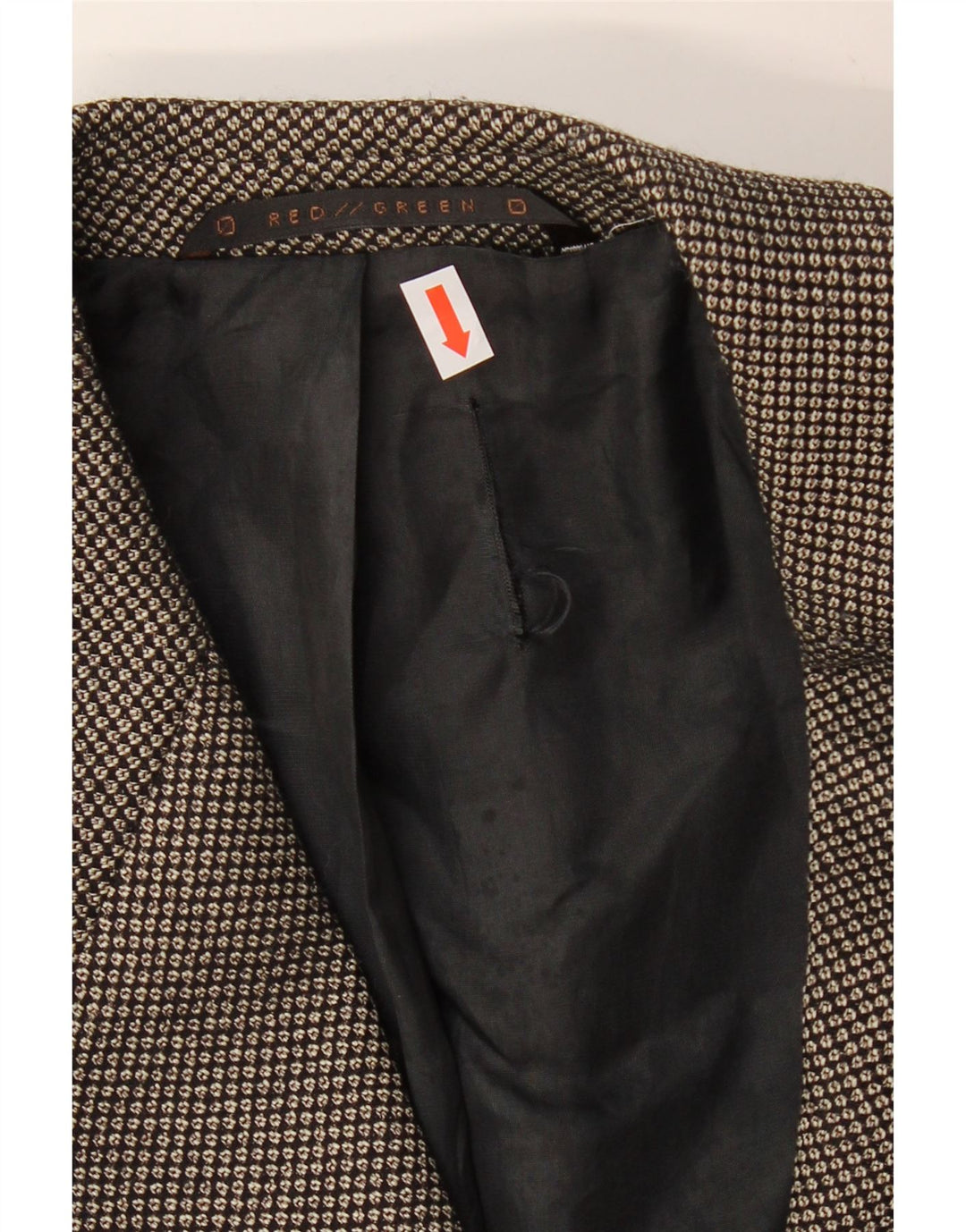 REDGREEN Herren-Blazer mit 3 Knöpfen, EU 50, große grau gefleckte Wolle