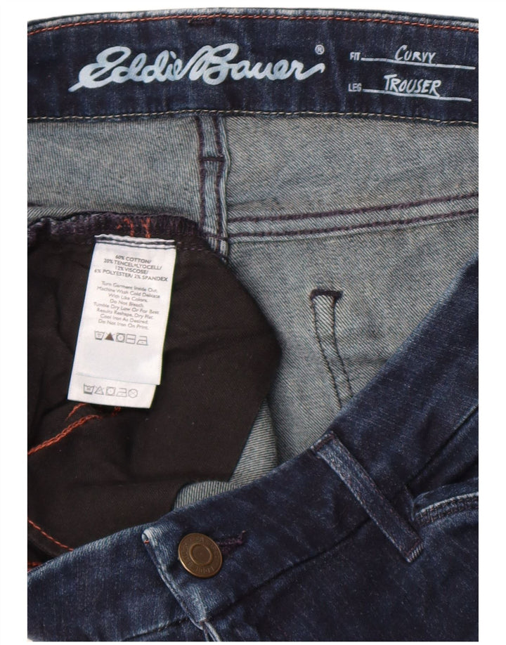 Eddie Bauer Damen Curvy Bootcut Jeans W32 L28 Marineblau Baumwolle