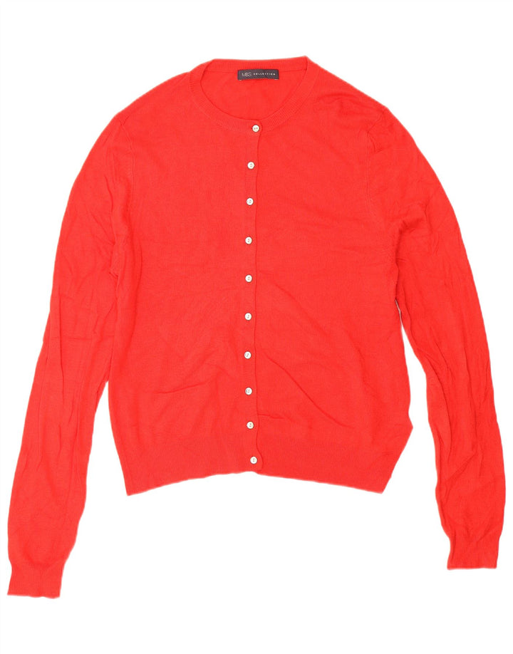 Marks & Spencer Damen Strickjacke Pullover UK 14 Große rote Viskose