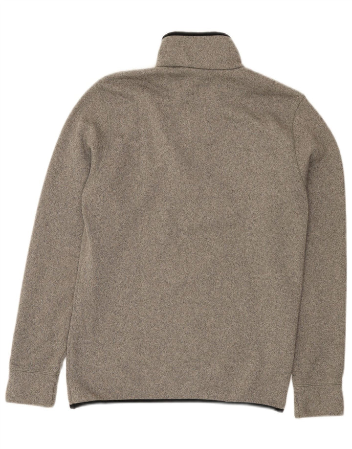 Conte of Florence Herren-Sweatshirt mit Reißverschluss am Hals, Mittelgrau meliert