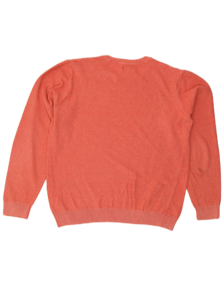 Marks & Spencer Herren-Pullover mit Rundhalsausschnitt, mittelorange Baumwolle