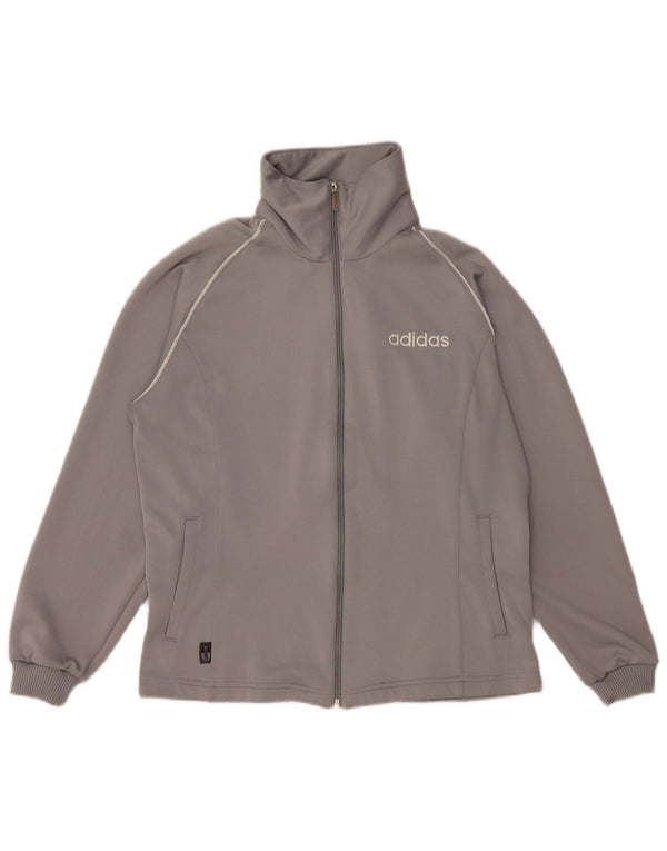 Adidas Damen Trainingsanzug Top Jacke UK 14 Mittelgrau