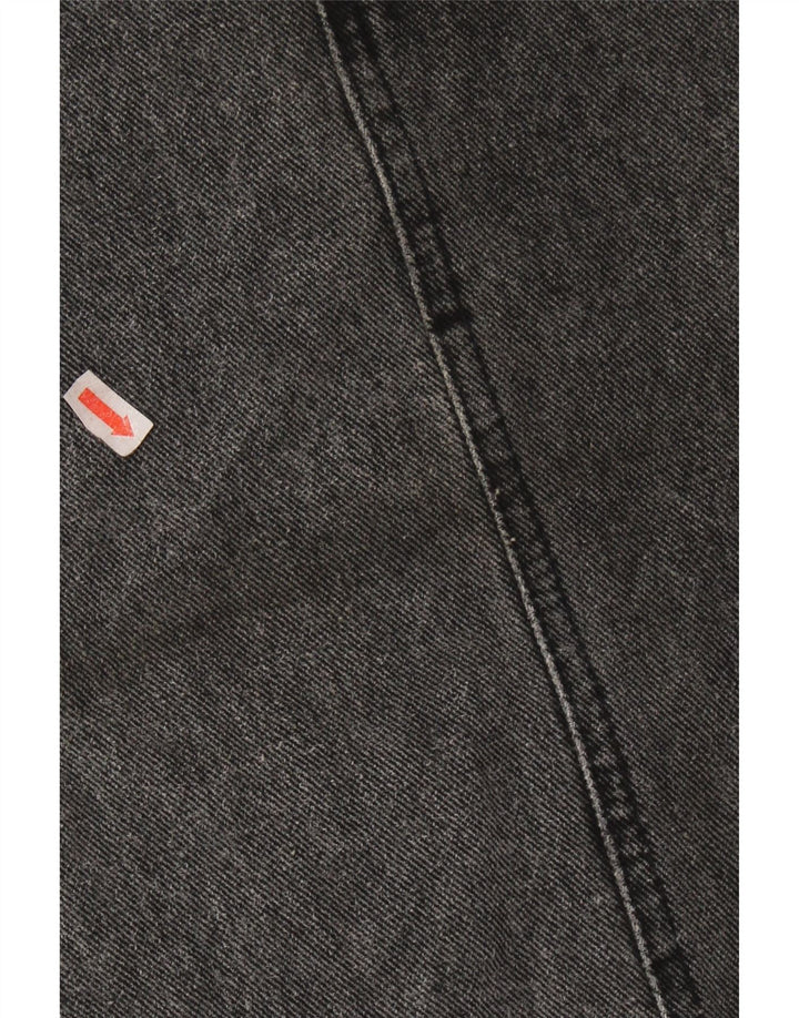 VINTAGE Damen Jeansrock W26 Kleine graue Baumwolle