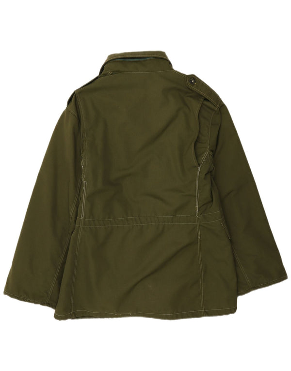 Vintage Herren Sherpa Militärjacke mit Kapuze UK 38 Medium Khaki