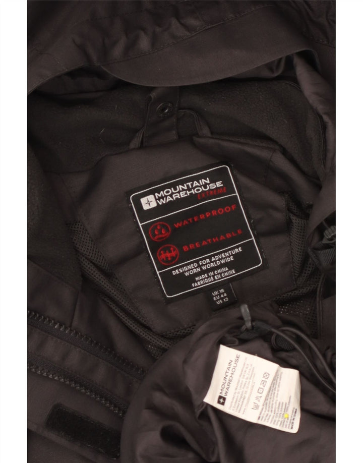 Mountain Warehouse Damen-Regenjacke mit Kapuze, UK 16, Größe L, Schwarz, Polyester