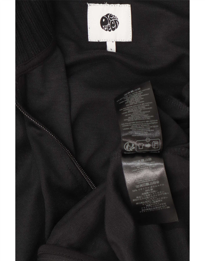 Pretty Green Herren-Trainingsanzug-Oberteil, große Jacke aus schwarzem Polyester