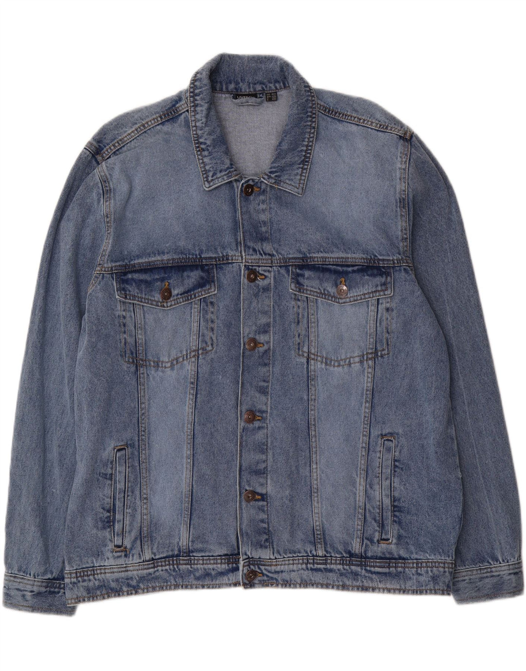 LIVERGY Herren Jeansjacke UK 46 3XL Blaue Baumwolle