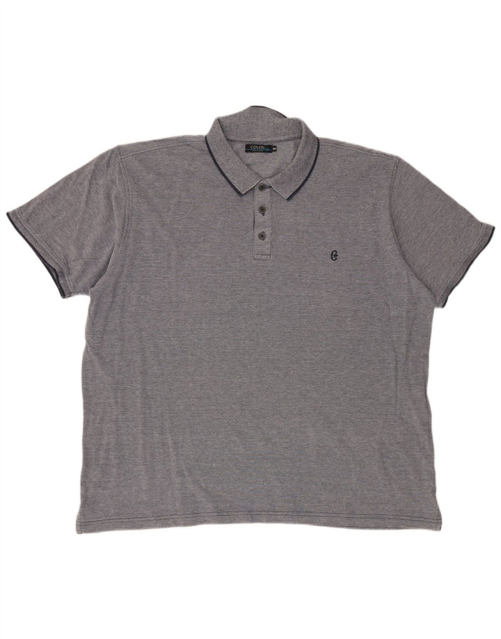 Coveri Herren Poloshirt 4XL Grau Baumwolle
