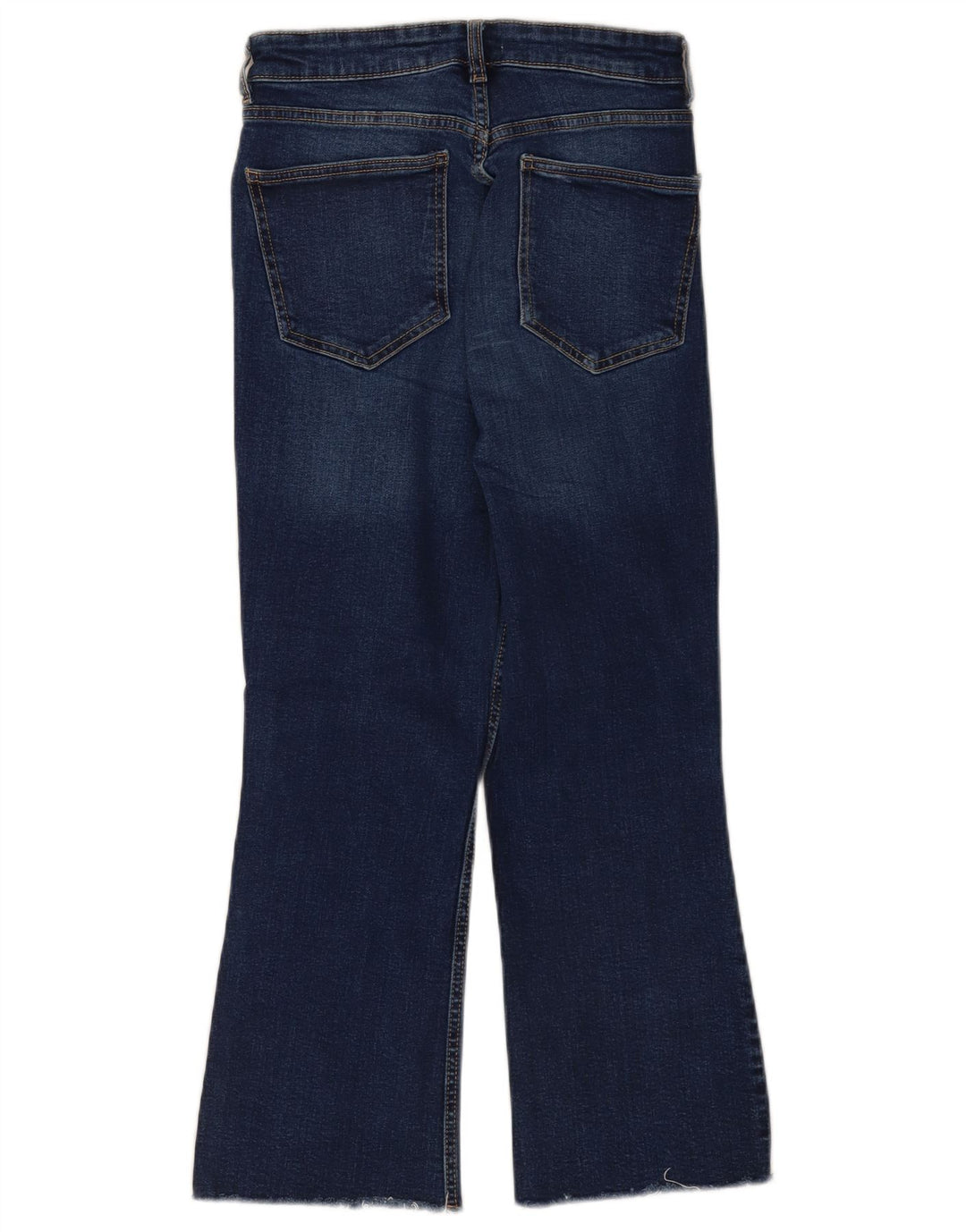 Zara Damen Crop Flared Jeans EU 40 Medium W30 L25 Marineblau