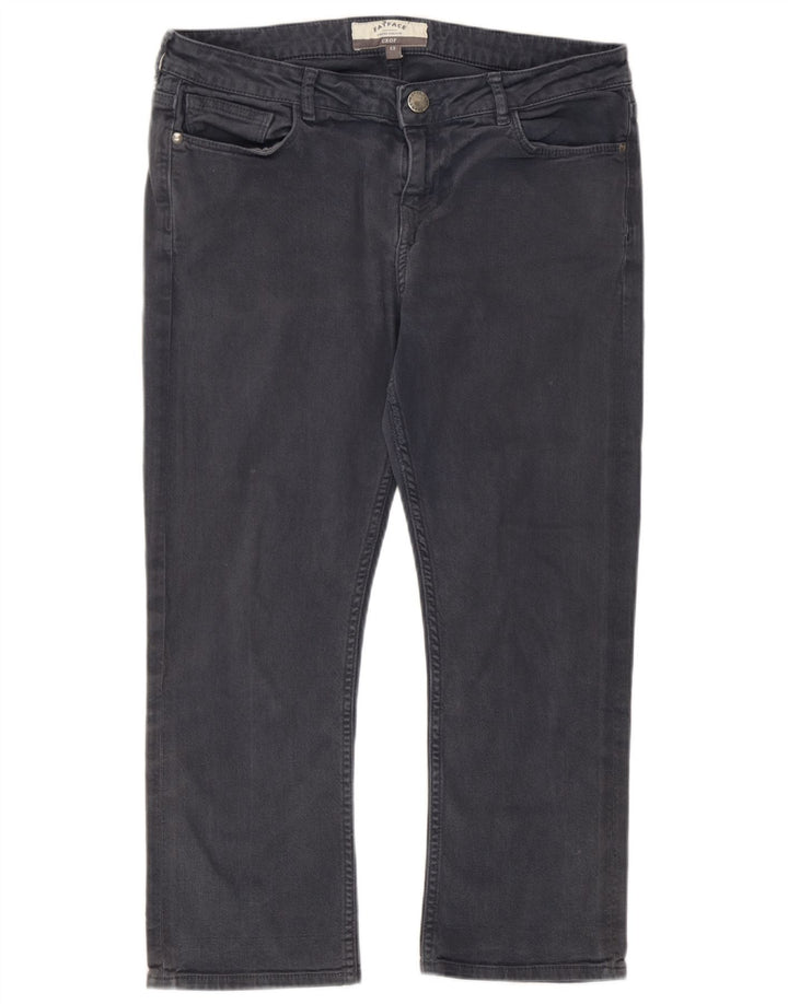 Fat Face Damen-Cropped-Jeans UK 12 Medium W32 L22 Graue Baumwolle
