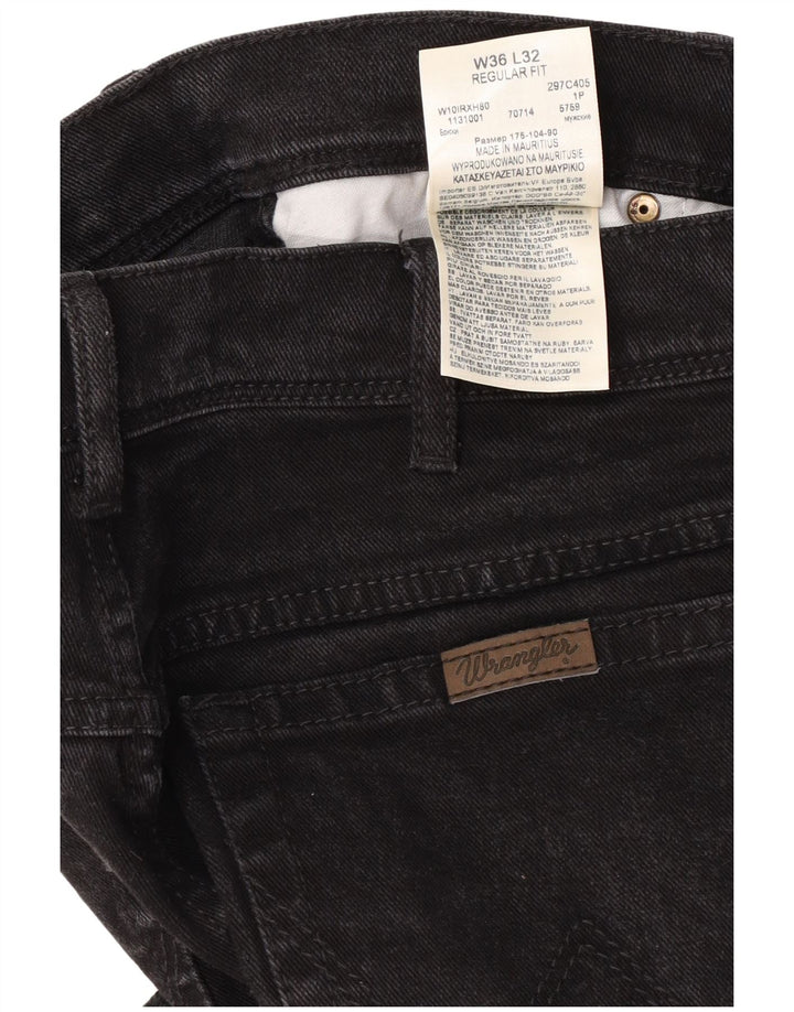 Wrangler Herren-Jeans mit normaler Passform, gerade Passform, W36, L32, schwarze Baumwolle