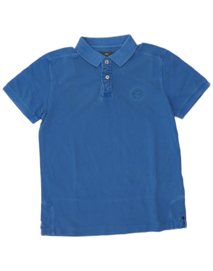 Timberland Slim Fit Poloshirt für Herren aus mittelblauer Baumwolle