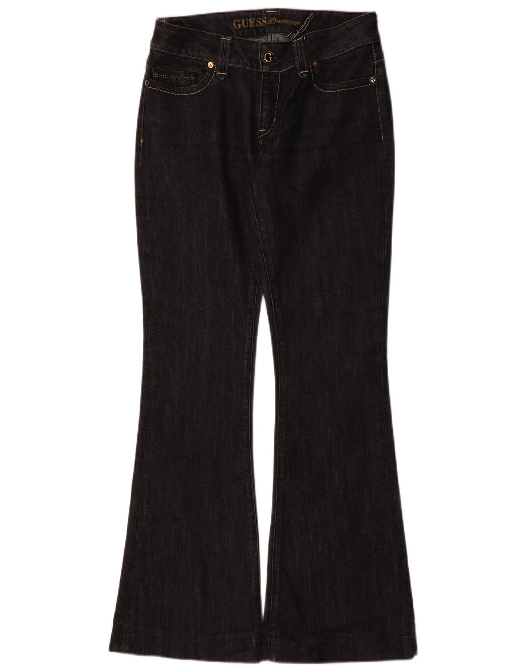 Guess Schlagjeans für Damen, W29, L32, schwarze Baumwolle