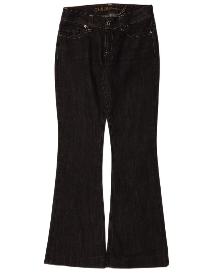 Guess Schlagjeans für Damen, W29, L32, schwarze Baumwolle