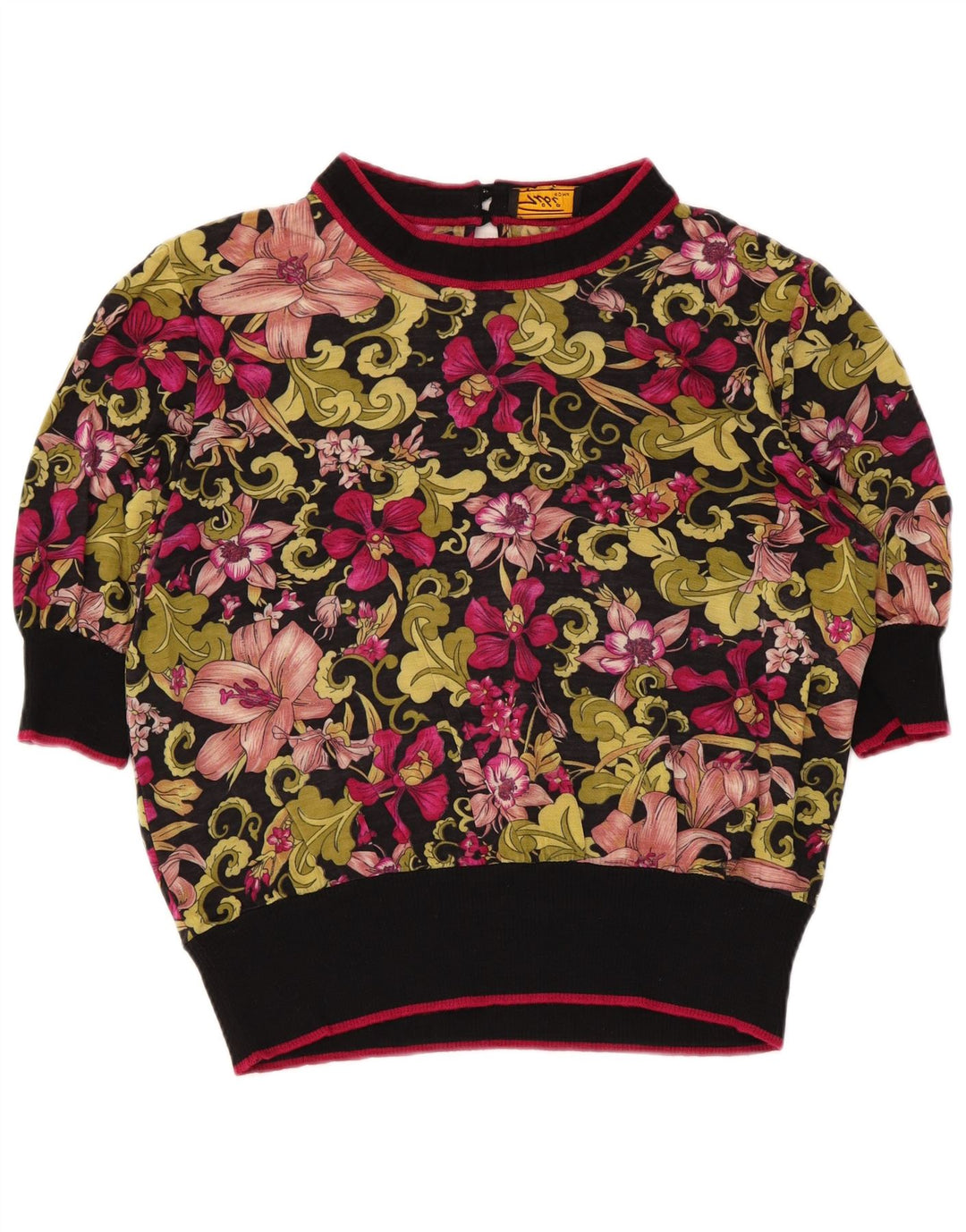 Gibi Damen-Blusenoberteil mit 3/4-Ärmeln, UK-Größe 44, groß, mehrfarbig, mit Blumenmuster